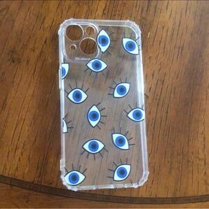 Clear Phone Case with Blue Eye Design